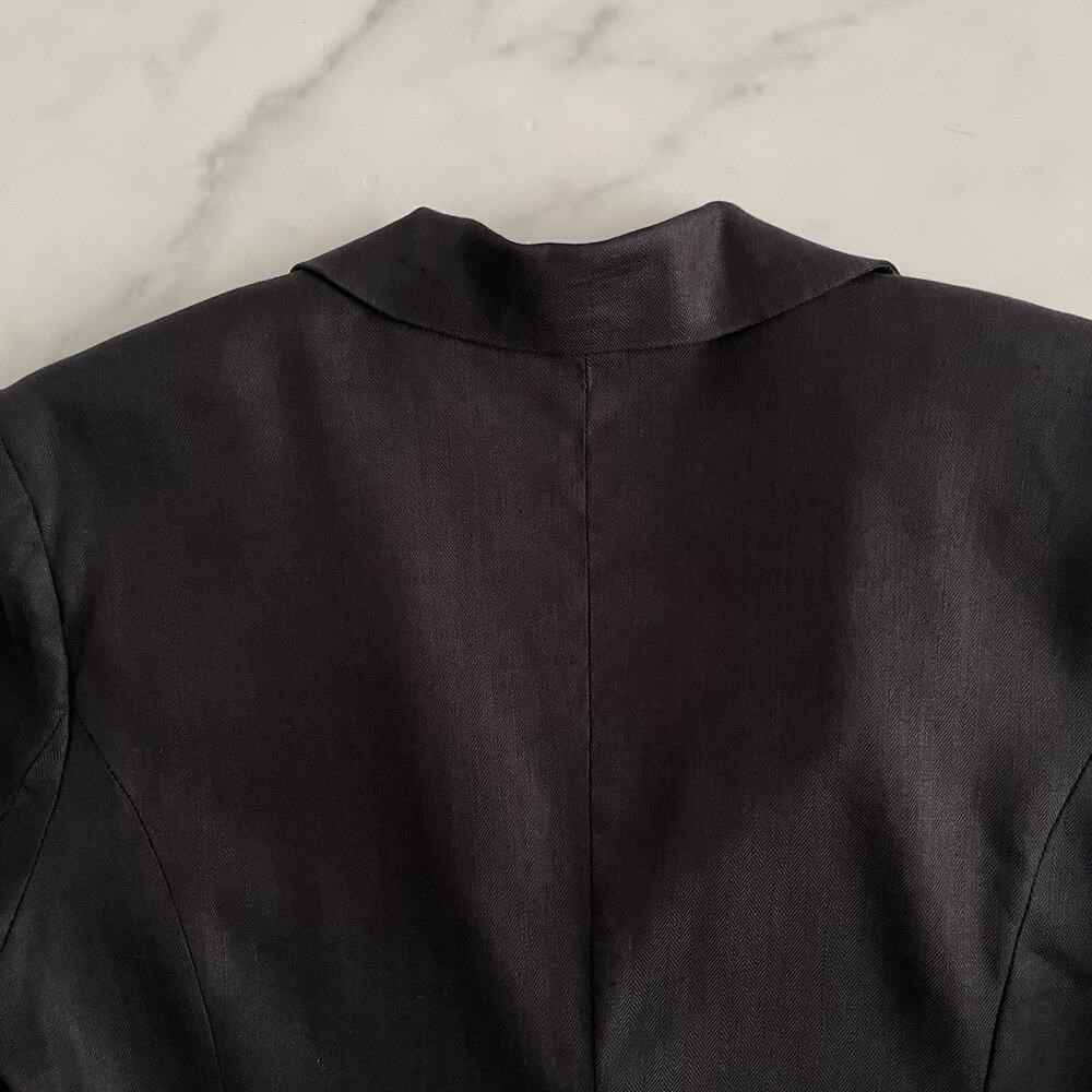 Evereve Brandi Linen Blazer Black Sz Small minimalist casual Chic classic Jacket - Picture 7 of 10